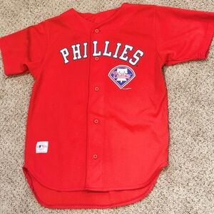 Vintage Phillies MLB Baseball Rollins #11 Retro Y2K Mighty Mac Jersey Youth L 14